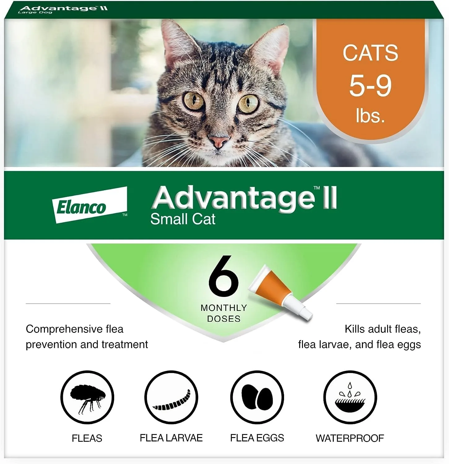 

Small Cat Vet-Recommended Flea Treatment & Prevention | Cats 5-9 lbs. | 6-Month Supply