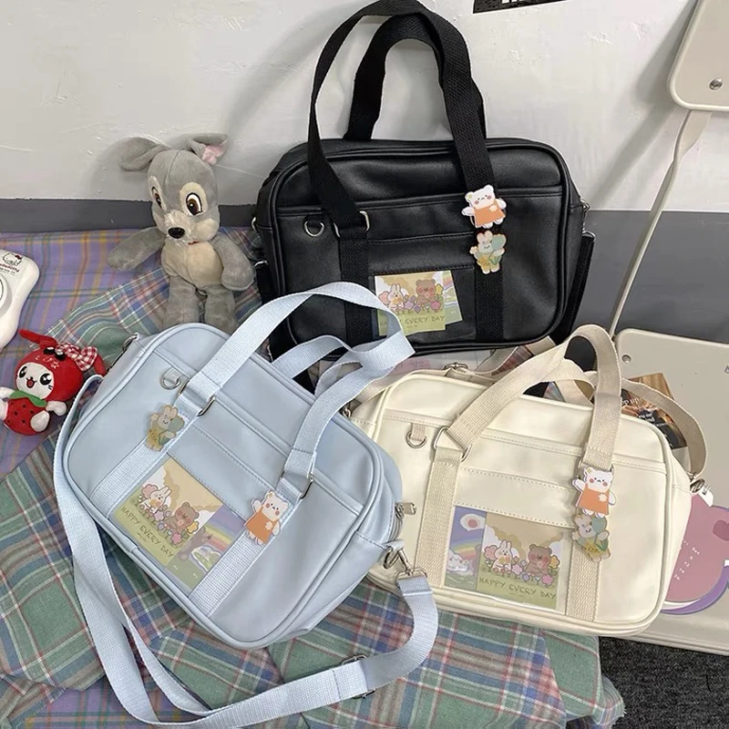

Girl Pu Leather Handbags Japanese Style Women Messenger Briefcase Anime Students School JK Uniform Bag Lolita Cute Shoulder Bags