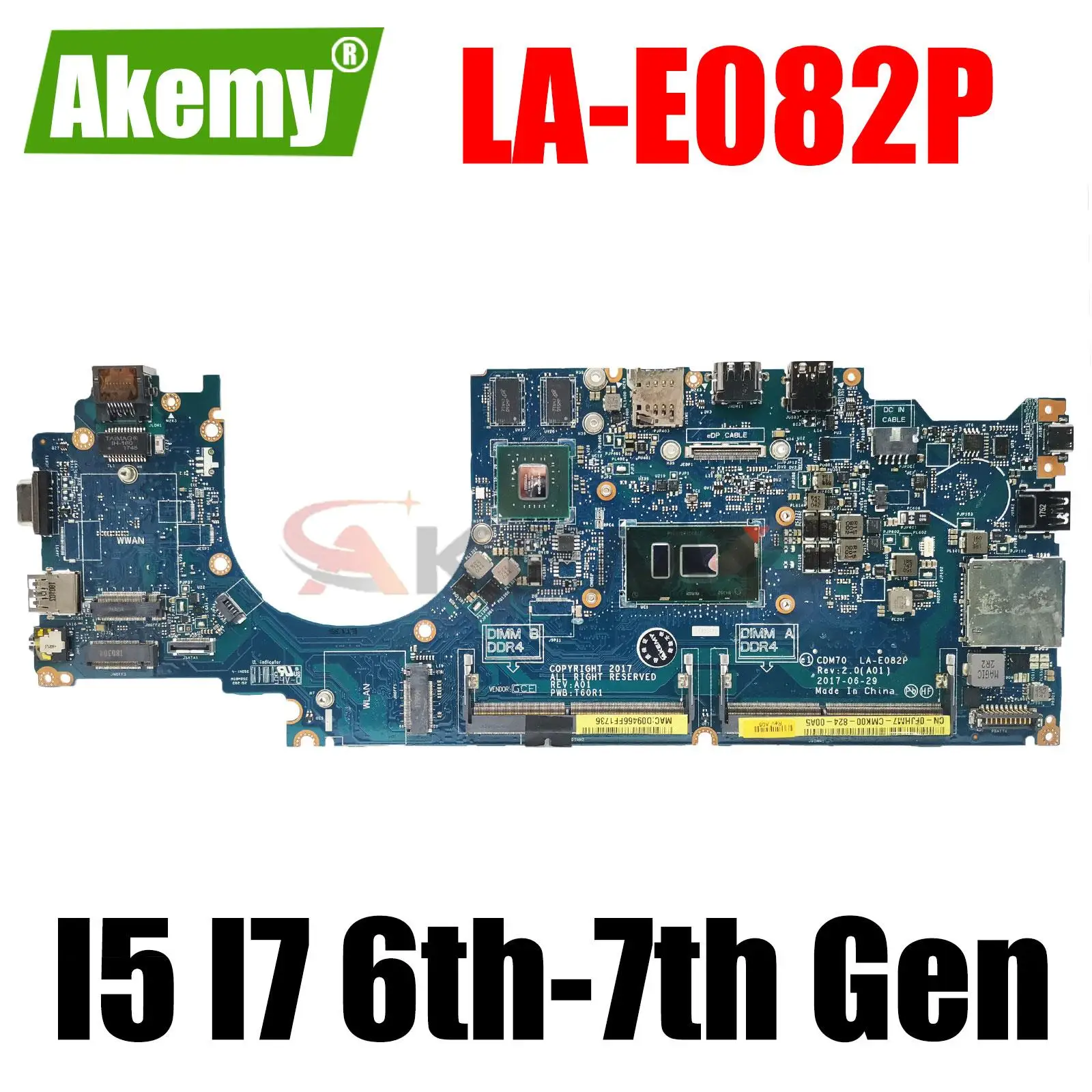 LA-E082P For DELL Latitude 5480 Laptop Motherboard with I5 I7 6th Gen 7th Gen CPU N16S-GMR-S-A2 GPU CN-0YYRGW 100% Fully teste
LA-E082P For DELL Latitude 5480 Laptop Motherboard with I5 I7 6th Gen 7th Gen CPU N16S-GMR-S-A2 GPU CN-0YYRGW 100% Fully teste