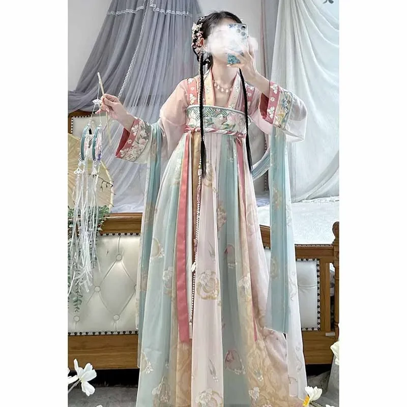 

Hanfu Dress Women Chinese Traditional Cosplay Costume Ancient Tang Dynasty Hanfu Dress Summer 3pcs Sets Plus Size XL