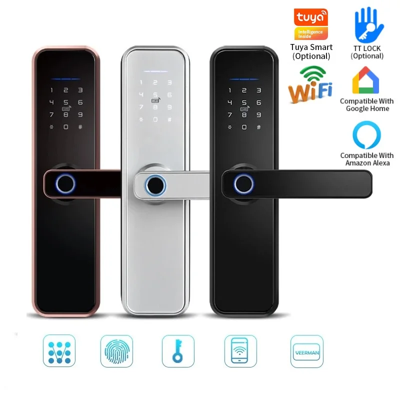 Tuya WIFI Smart Door Lock Waterproof Fingerprint Lock Biometric Fingerprint Password TTlock APP Remote Unlock Electronic Lock
Tuya WIFI Smart Door Lock Waterproof Fingerprint Lock Biometric Fingerprint Password TTlock APP Remote Unlock Electronic Lock