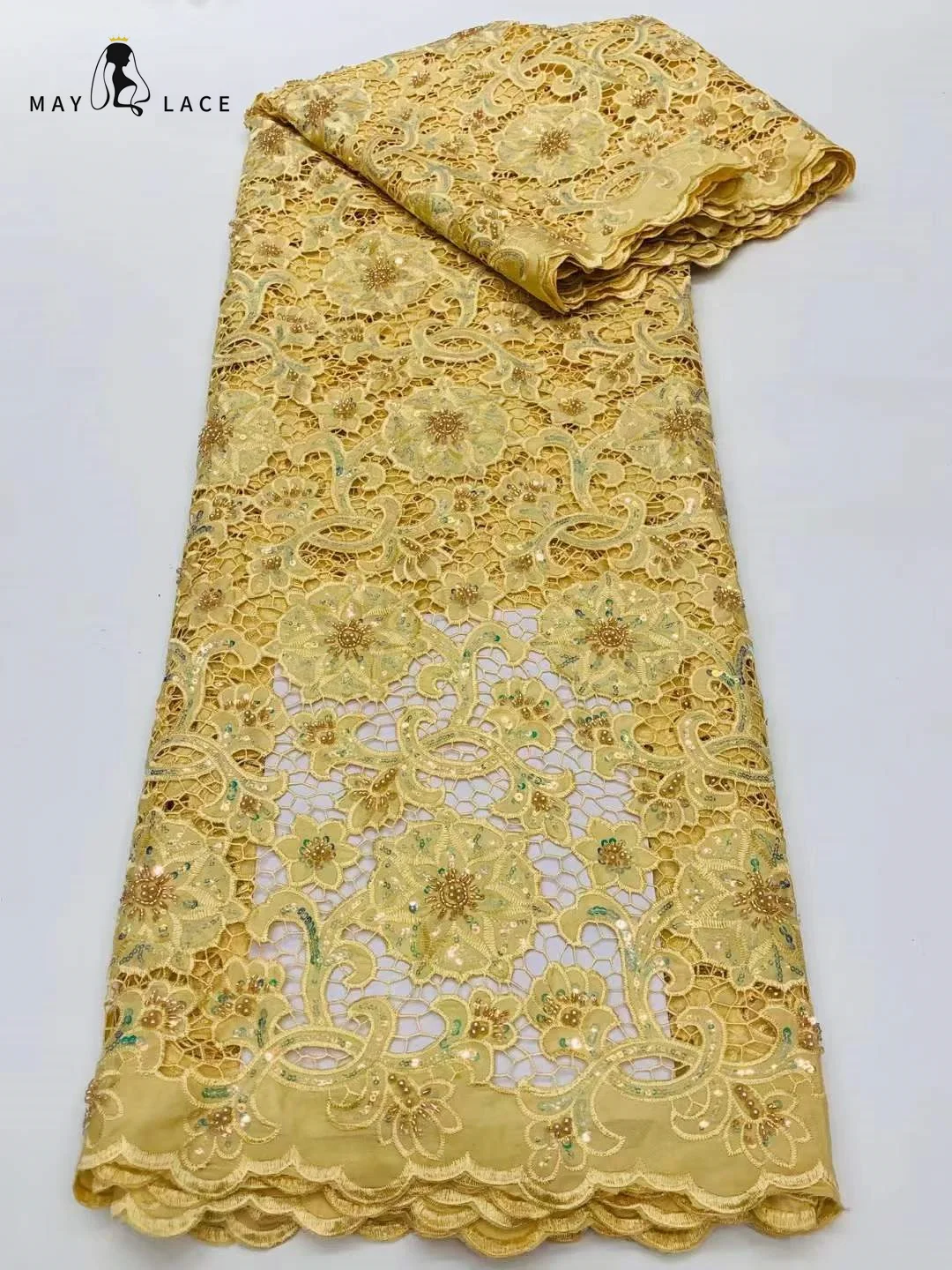 May Lace 5Yards African Chiffon Lace Fabric 2023 High Quality Beads Lace French Tulle Lace Fabrics For Nigerian Women Wedding
May Lace 5Yards African Chiffon Lace Fabric 2023 High Quality Beads Lace French Tulle Lace Fabrics For Nigerian Women Wedding