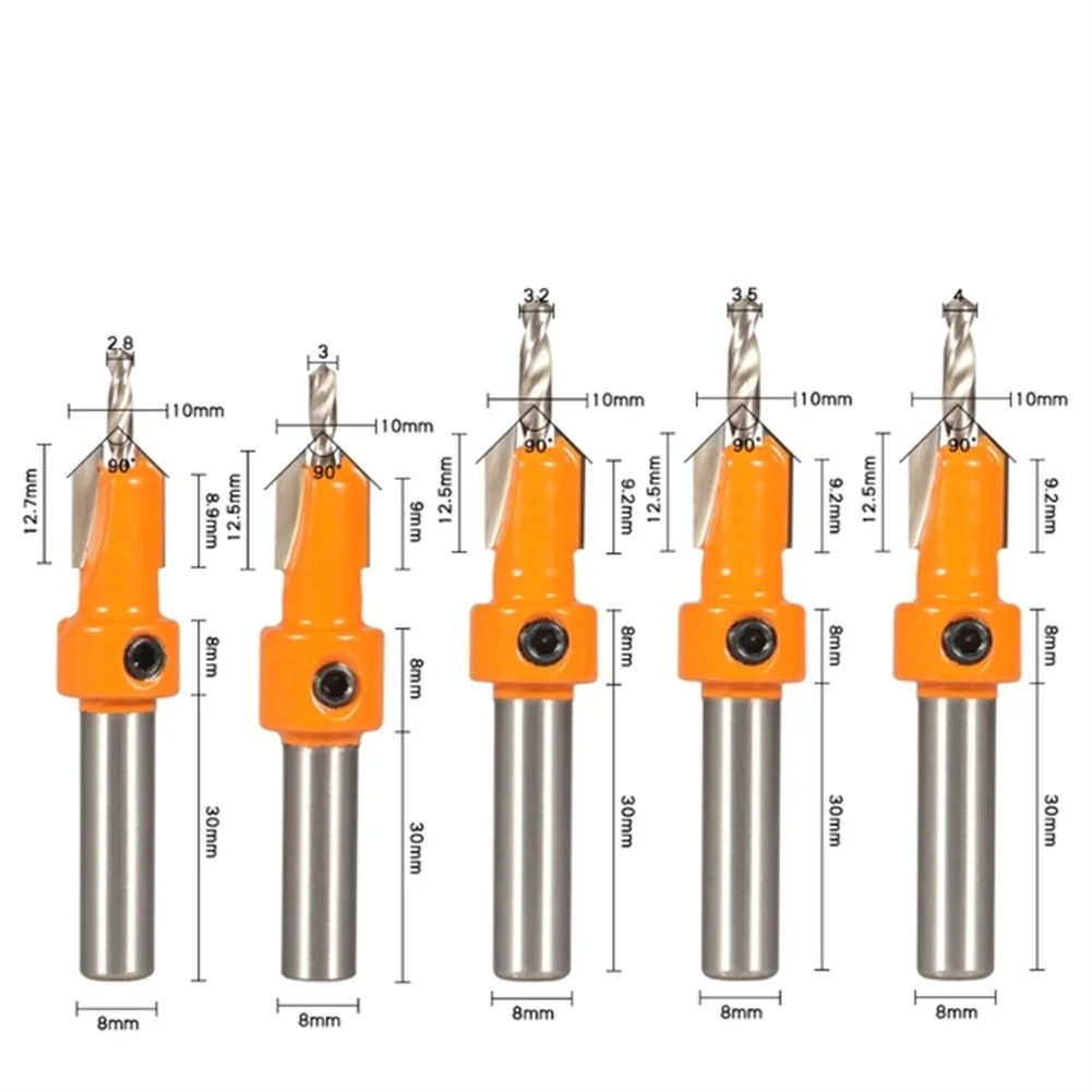 10mm Shank Hss Countersink Router Bit 1/5pcs Screw Extractor Woodworking Milling Cutter 2.8x8mm/3x8mm/3.2x8mm/3.5x8mm/4x8mm
10mm Shank Hss Countersink Router Bit 1/5pcs Screw Extractor Woodworking Milling Cutter 2.8x8mm/3x8mm/3.2x8mm/3.5x8mm/4x8mm
