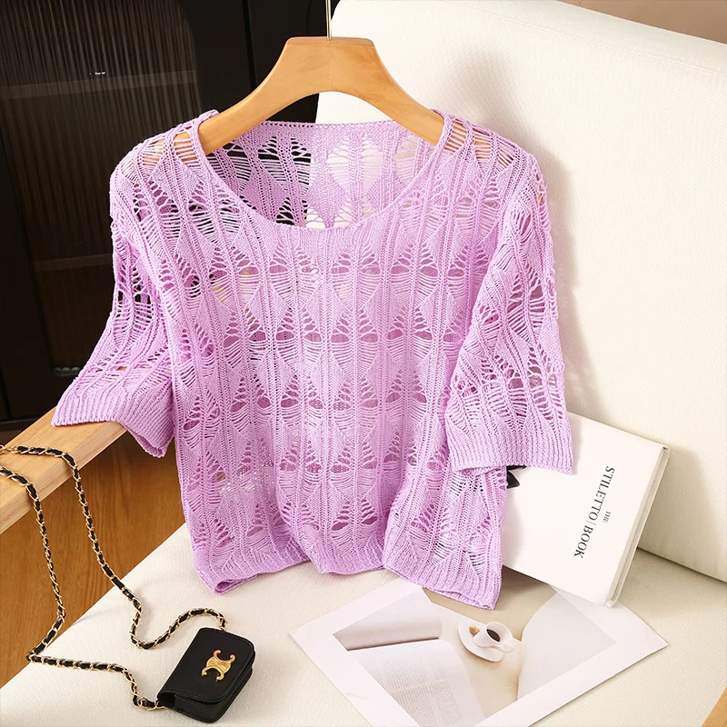 Женский однотонный пуловер на бретелях, тонкая дышащая трикотажная футболка с круглым вырезом и коротким рукавом, летний топ
Женский однотонный пуловер на бретелях, тонкая дышащая трикотажная футболка с круглым вырезом и коротким рукавом, летний топ