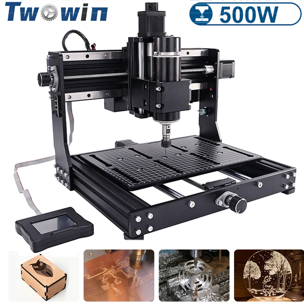 TWOWIN Laser CNC Machine 500W Spindle Router GRBL Control Craving Cutting Milling 3020 Plus Metal Laser Engraving Printer
TWOWIN Laser CNC Machine 500W Spindle Router GRBL Control Craving Cutting Milling 3020 Plus Metal Laser Engraving Printer