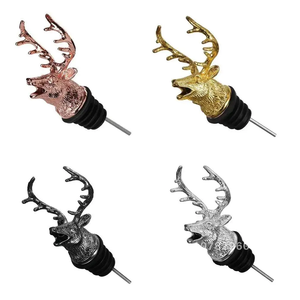

Unique Wine Bottle Stoppers, Detachable Deer Stag Head, Good Gloss Wine Pourer, Bar Tools, Wine Aerators, Get Together Gift