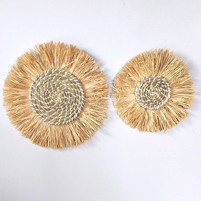 Moroccan Straw Wall Hanging - Woven Thatch Bedside Decor 1 S78228d9ef4ba4edeb68b09364f4cc7ca2