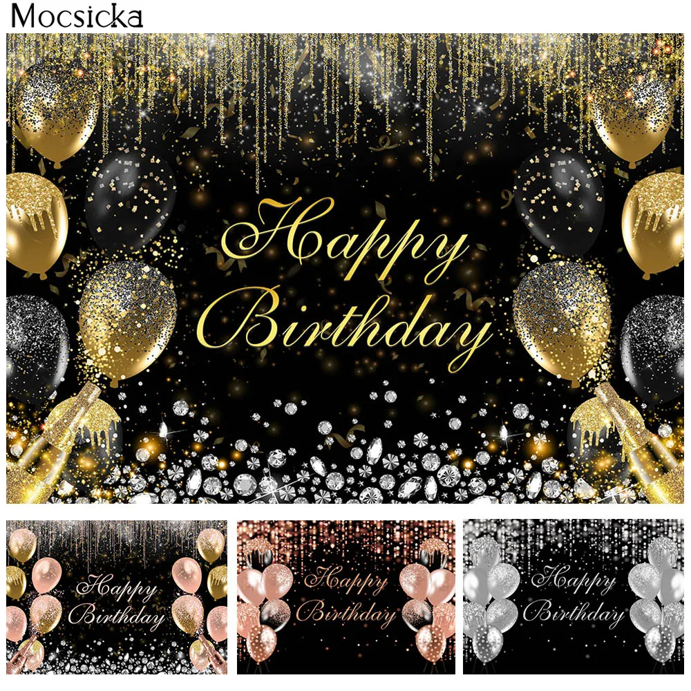 Mocsicka Backdrop Glitter Gold Black Birthday Party Decoration Photography Background Balloon Diamond Poster Photo Props Banner
Mocsicka Backdrop Glitter Gold Black Birthday Party Decoration Photography Background Balloon Diamond Poster Photo Props Banner