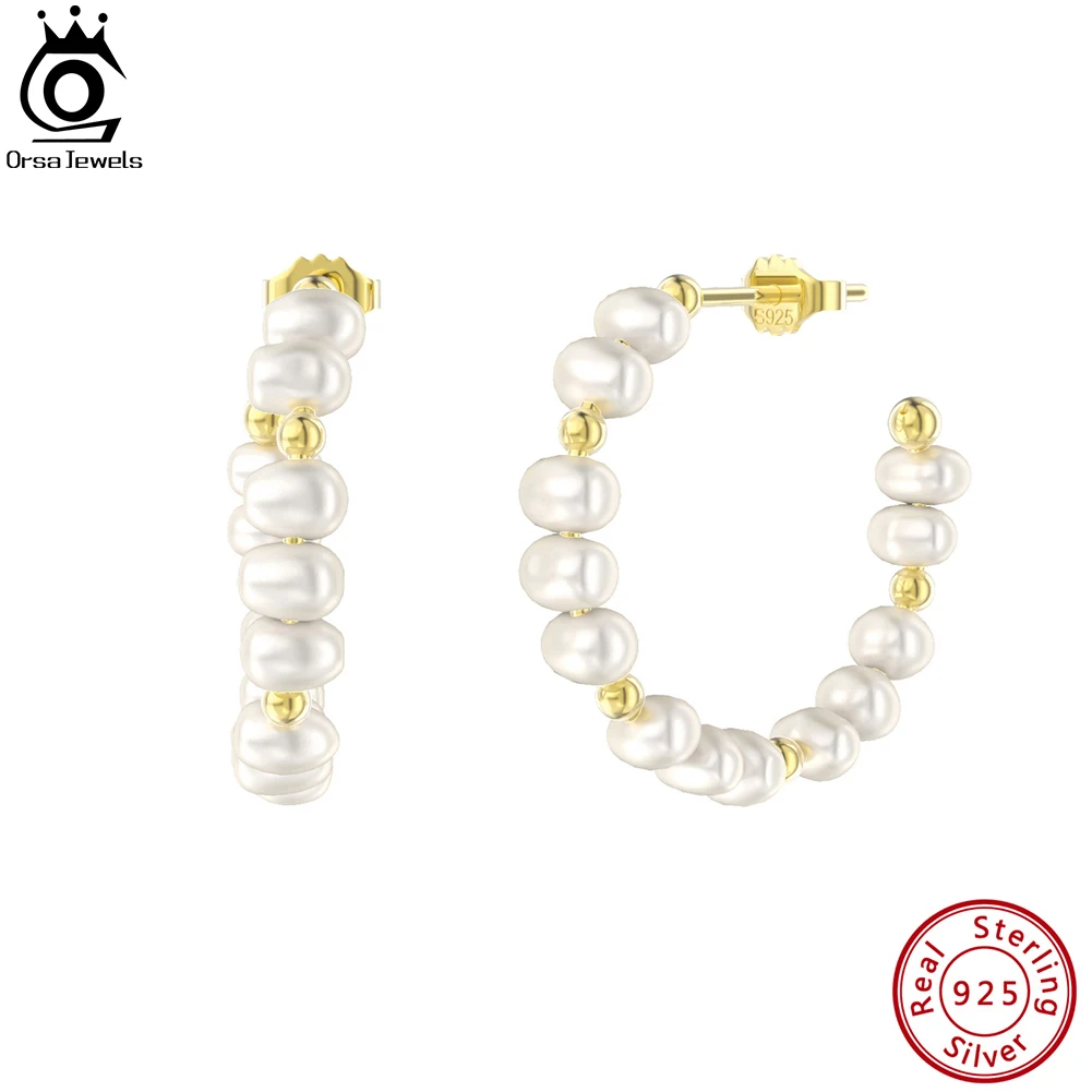 ORSA JEWELS Bohemian 3mm Pearls Hoop Earrings 925 Sterling Silver 25mm Round Ear Buckle for Women Fashion Jewelry Gift GPE70
ORSA JEWELS Bohemian 3mm Pearls Hoop Earrings 925 Sterling Silver 25mm Round Ear Buckle for Women Fashion Jewelry Gift GPE70