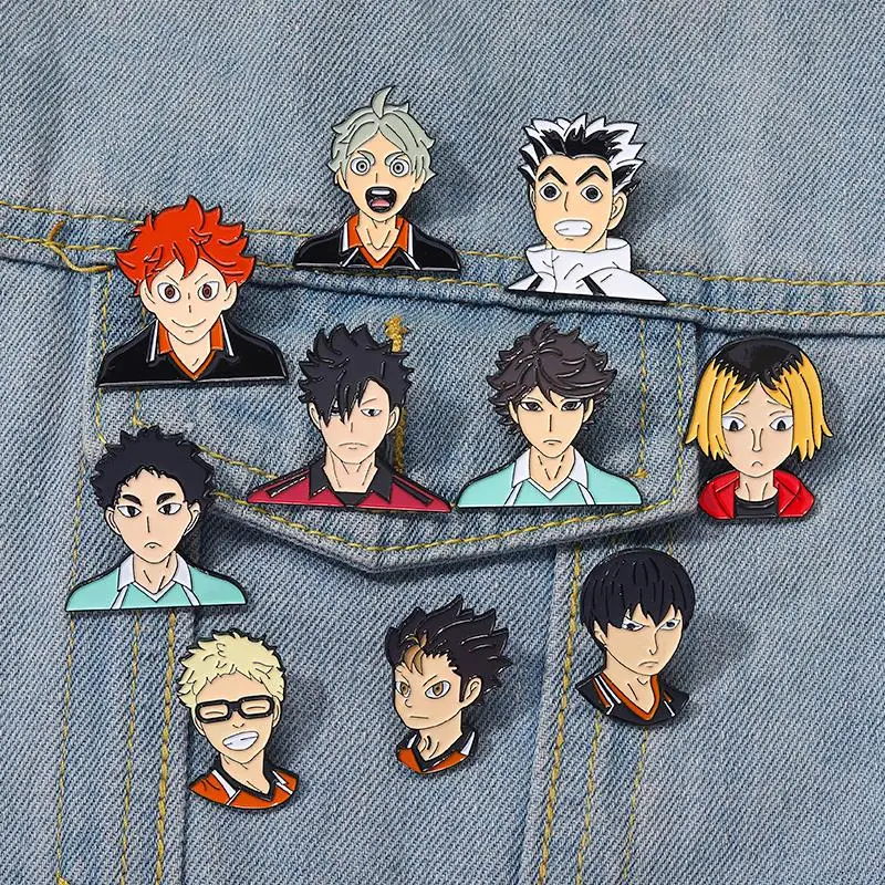 

Sports Anime Volleyball Passion Youth Custom Brooches Lapel Badges Cartoon Jewelry Gift for Kids Friends Haikyuu!! Enamel Pins