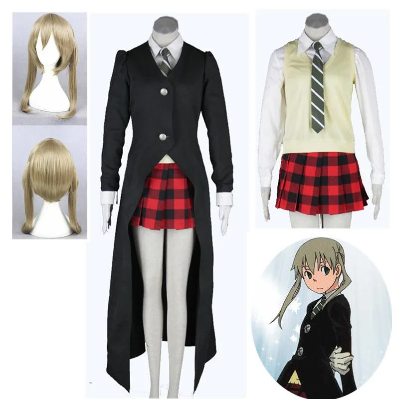 Anime Soul Eater Maka Albarn Cosplay Costume Women Girl Skirt Uniform Halloween Carnival Party Wig Jackets Tie White
Anime Soul Eater Maka Albarn Cosplay Costume Women Girl Skirt Uniform Halloween Carnival Party Wig Jackets Tie White