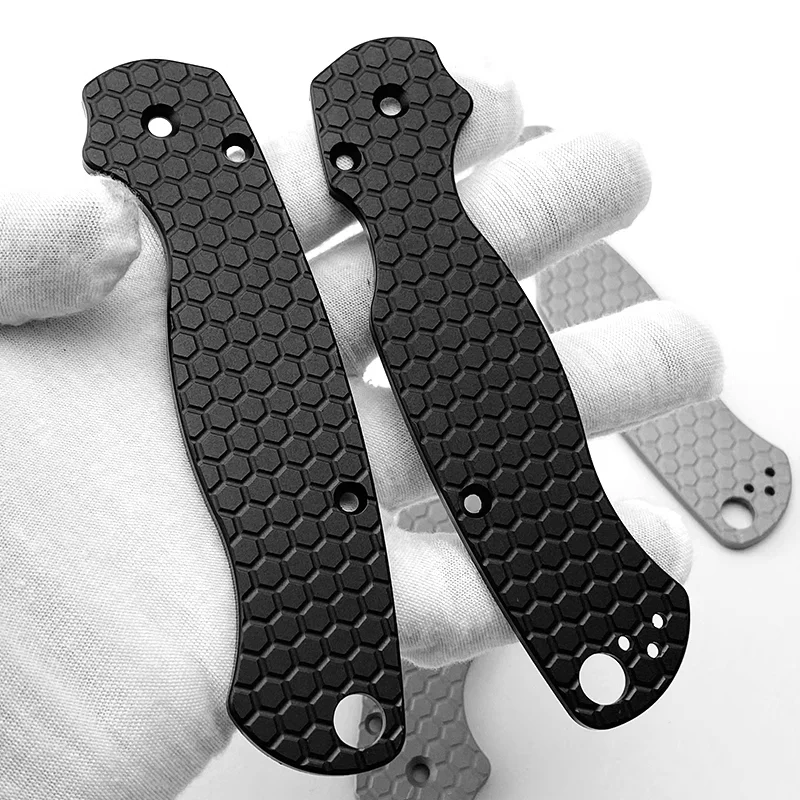 

1 Pair Black Aluminum Alloy Knife Handle Scales for Spyderco C81 Para 2 Folding Knives DIY Patch Accessories