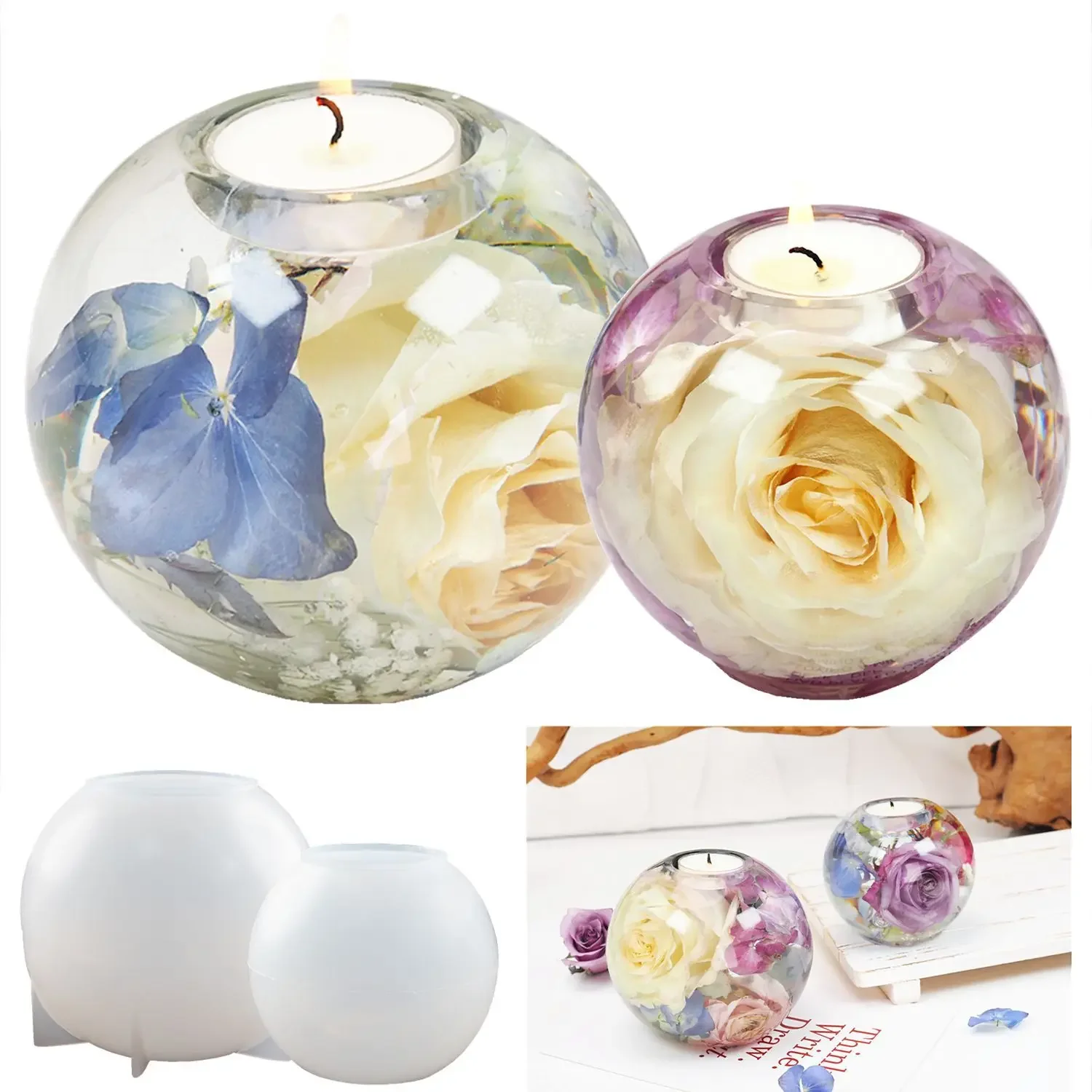 DIY Crystal Resin Epoxy Candle Holder Mould Sphere Mirror Silicone Mold Moldes De Silicona Para Manualidades 3d
DIY Crystal Resin Epoxy Candle Holder Mould Sphere Mirror Silicone Mold Moldes De Silicona Para Manualidades 3d