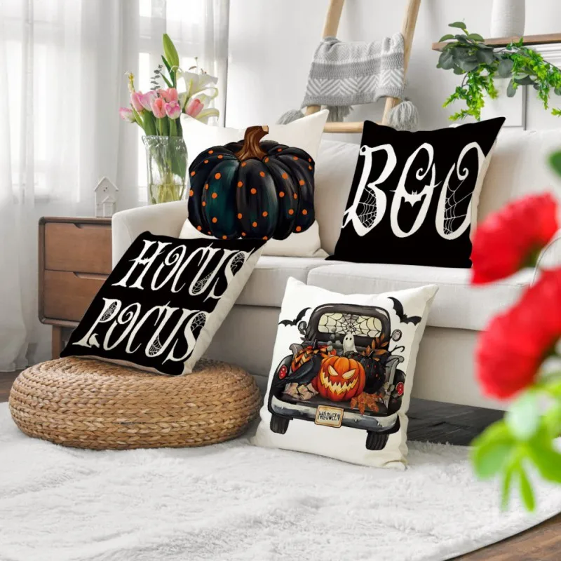Halloween Linen Pillow Pumpkin Letter Print Holiday Decorations Indoor Family Sofa Ornament Breathable Cozy Throw Pillows
Halloween Linen Pillow Pumpkin Letter Print Holiday Decorations Indoor Family Sofa Ornament Breathable Cozy Throw Pillows