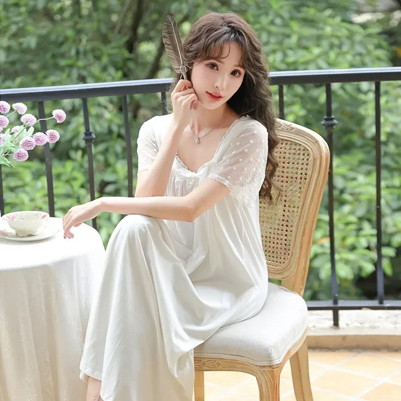 Long Short Princess Cotton Women Dress Nightdress Spring Sleepwear Sweet Lace Sleeve Nightgown Summer Vintage Night Nightwear
Long Short Princess Cotton Women Dress Nightdress Spring Sleepwear Sweet Lace Sleeve Nightgown Summer Vintage Night Nightwear