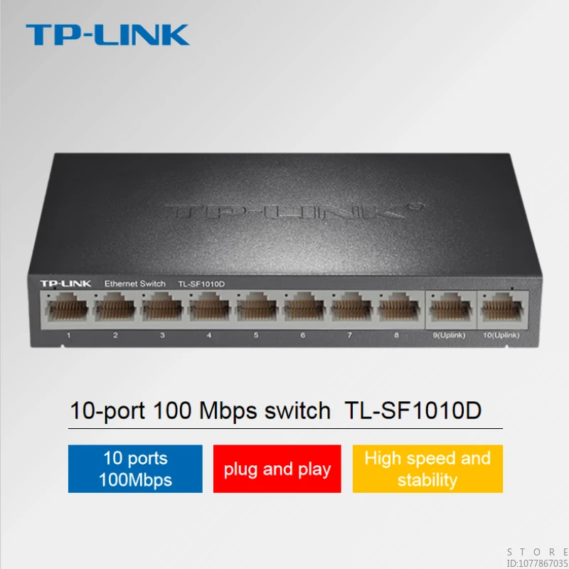 

TP-LINK 10-port 100M Switch Monitoring Network Cable Splitter Enterprise-level Splitter 10-port 100M/steel Shell TL-SF1010D