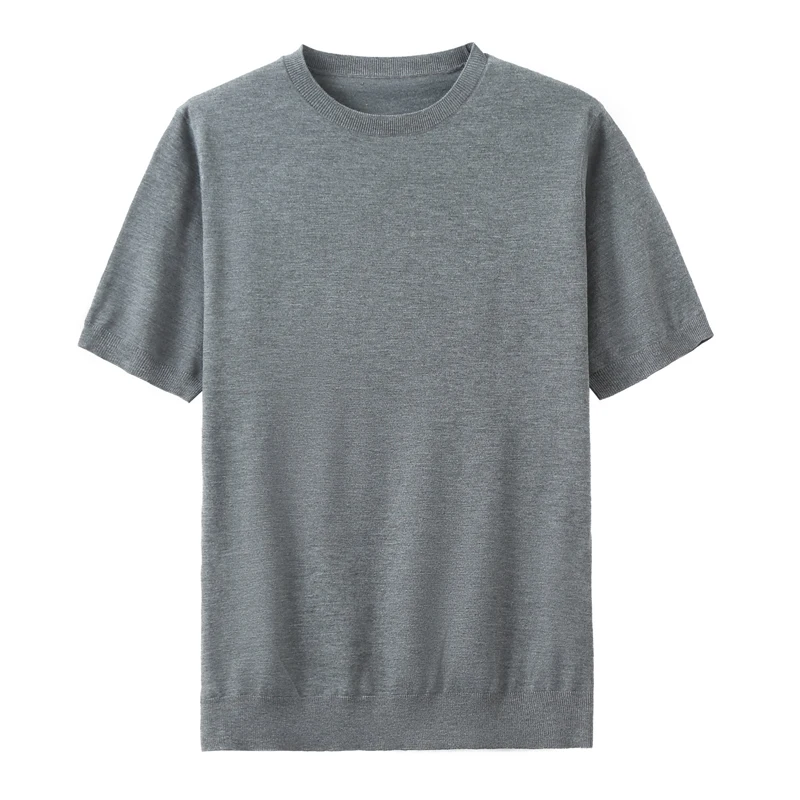 Men's T-shirt Summer Worsted Wool Sweater Short Sleeve Casual Solid Color Men's Clothes Round Neck Knitted Tops Loose Blouse
Men's T-shirt Summer Worsted Wool Sweater Short Sleeve Casual Solid Color Men's Clothes Round Neck Knitted Tops Loose Blouse