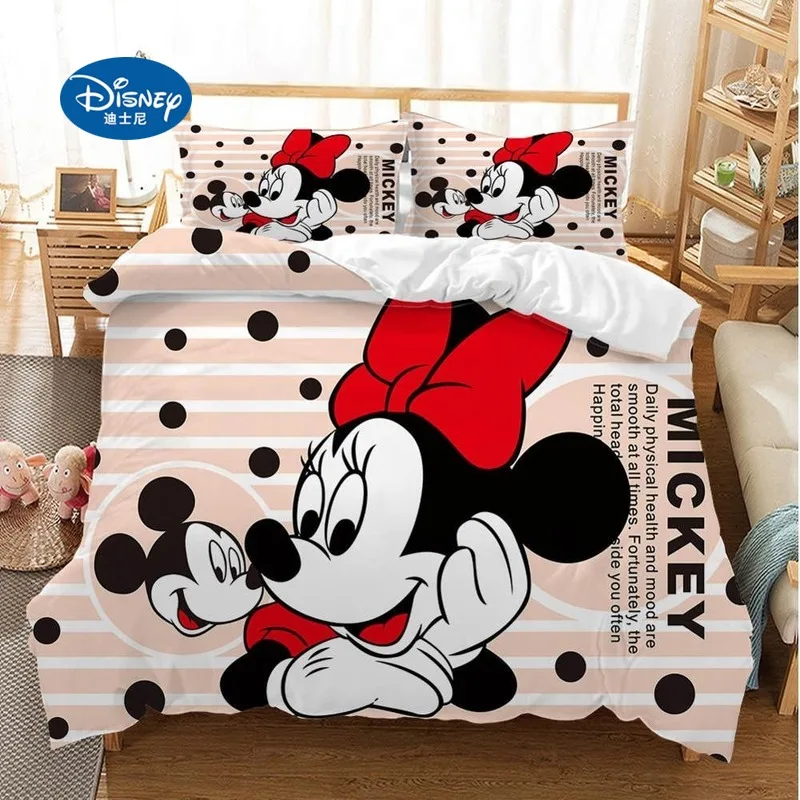 

Disney Cartoon Bedding set Mickey Minnie Duvet cover singe twin King Queen size twin bedding set bedding set luxury