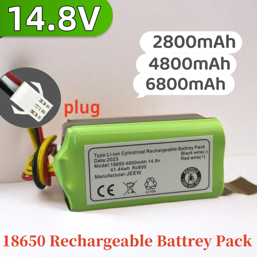 4S1P 14.8V 2800/4800/6800mAh rechargeable lithium-ion battery pack, suitable for replacing batteries in sweeping robots
4S1P 14.8V 2800/4800/6800mAh rechargeable lithium-ion battery pack, suitable for replacing batteries in sweeping robots
