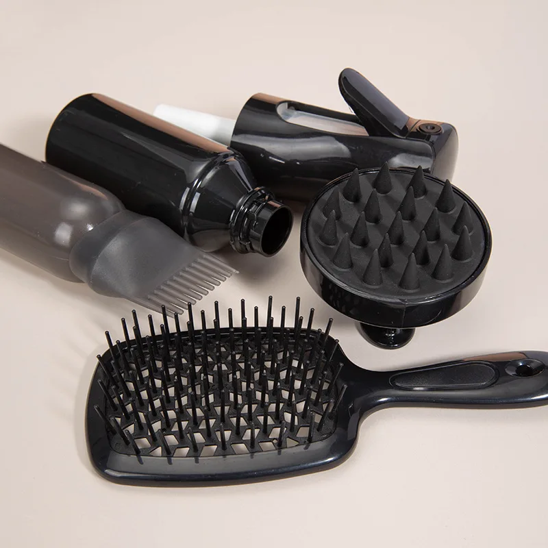 4Pcs/set Pink Silicone Scalp Massage Comb Detangling Hair Brush Hairdressing Hair Dye Applicator Bottle Salon Styling Tools 18 S78366937cce7434296efa098c1b9d4308