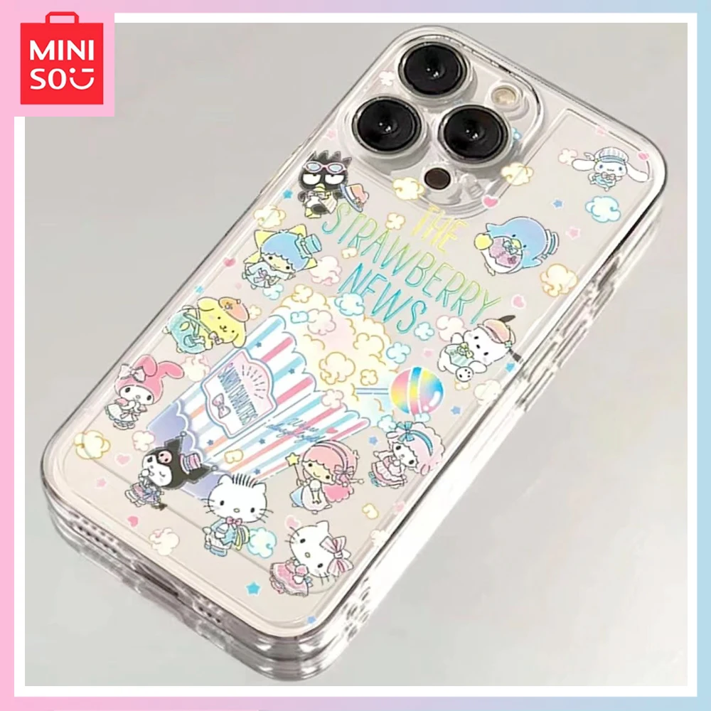 

Miniso Cute Pink Anime Hellokitty Suitable for Iphone 15 Phone Case Iphone 14 Promax Anti Drop Iphone 13 12 11 Full Package