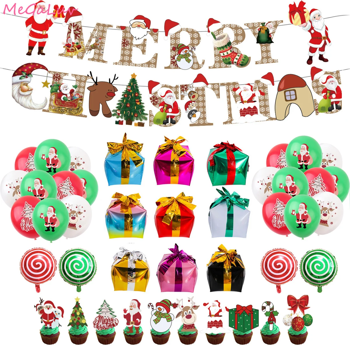 Christmas Theme Party Decorations Christmas Gift Box Balloons Merry Christmas Flag Banner Party Supplies
Christmas Theme Party Decorations Christmas Gift Box Balloons Merry Christmas Flag Banner Party Supplies