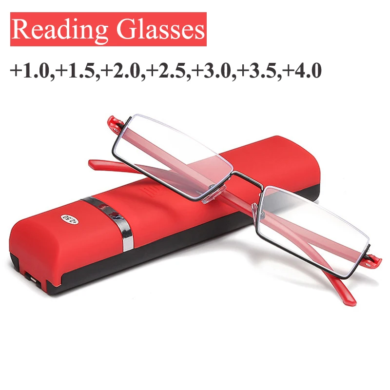 TR90 Reading Glasses Men Women Business Half Frame Stainless Steel Unisex Anti Blue Light Presbyopia Eyeglasses Diopter with Box
TR90 Reading Glasses Men Women Business Half Frame Stainless Steel Unisex Anti Blue Light Presbyopia Eyeglasses Diopter with Box