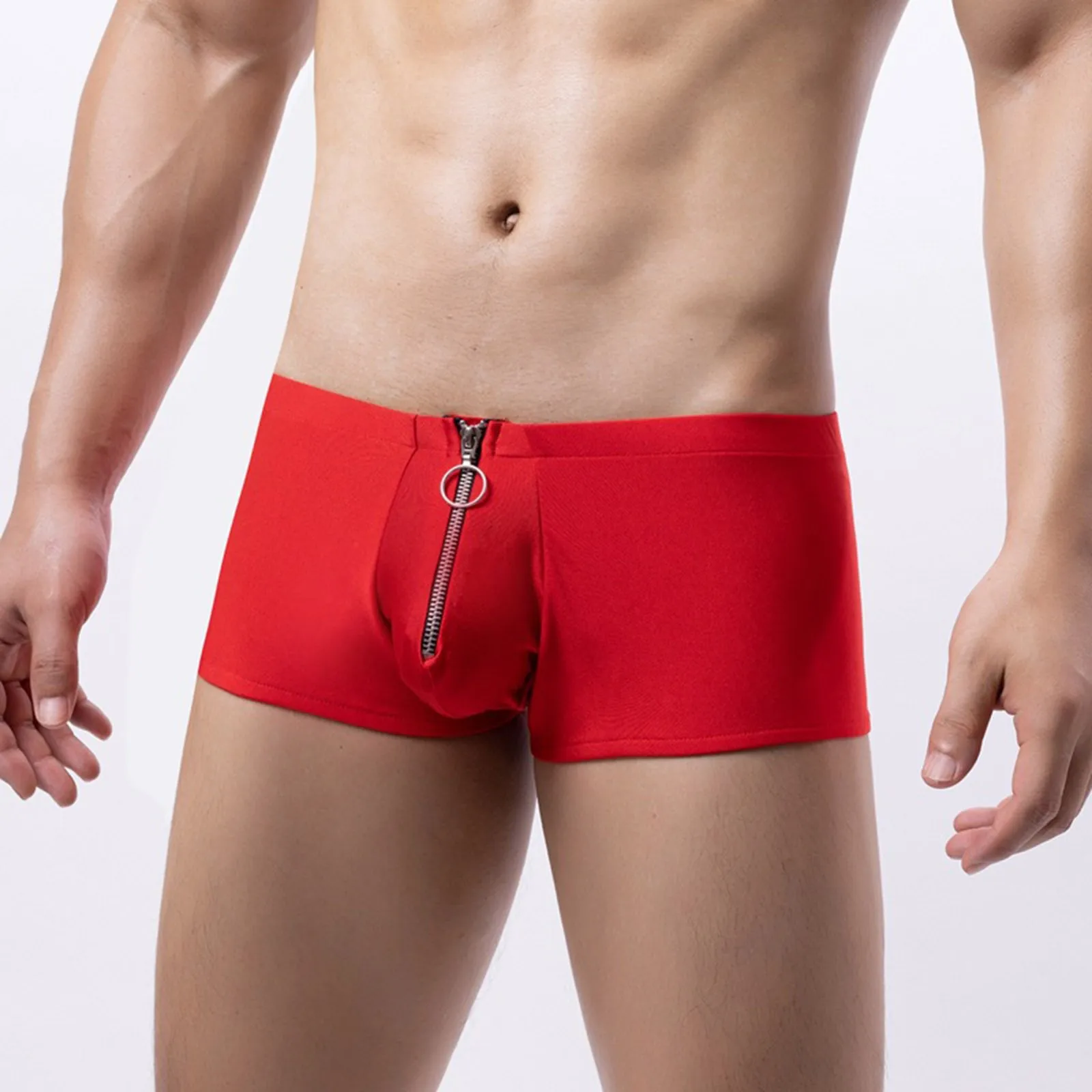 

Mens Panties Cotton Boxershorts Underwear Loose Boxer Shorts Zipper Underwear Briefs Male Underpants Breathable Fitness Boxers