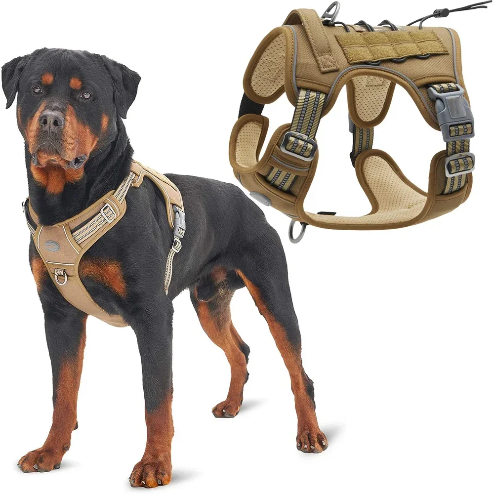 

And Large Adjustable Vest No Set Reflective Training Pet Dogs Small Leash Working Dog for Tactical Pull Harness