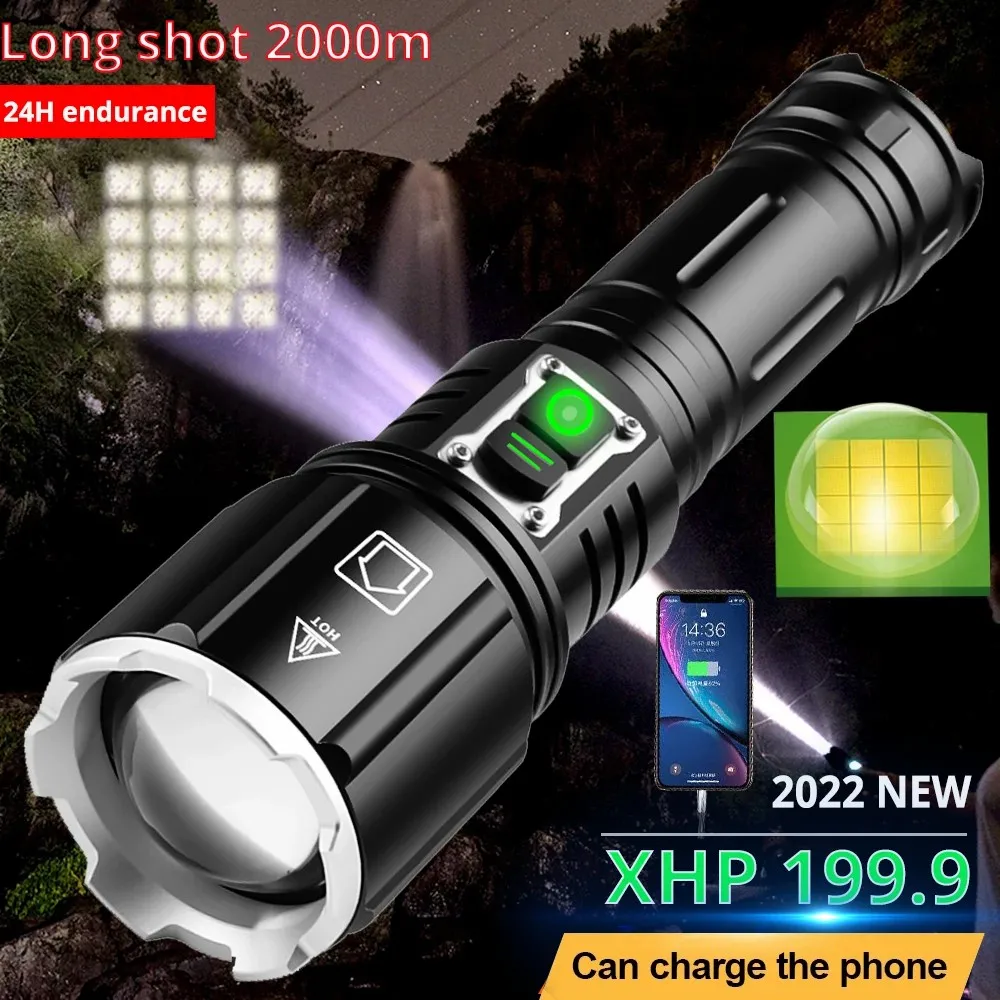 

Яркий светодиодный фонарик E2 XHP199.9 высокой мощности, перезаряжаемый светодиодный фонарик USB, мощные фонарики edc 26650, Фонарь для рыбалки и кемпинга
