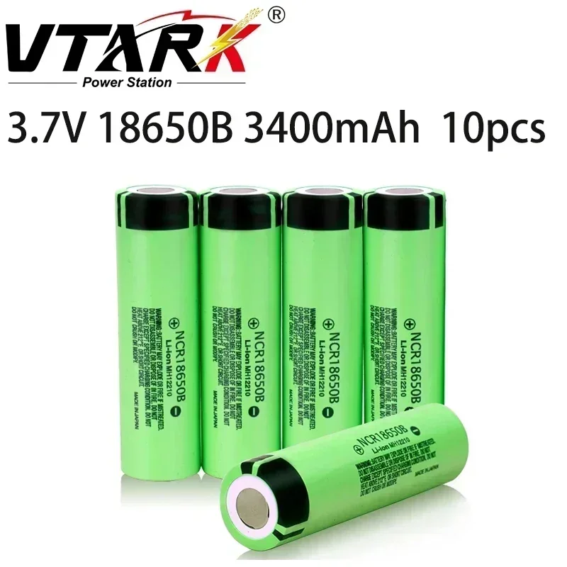 

100% original 18650 battery 3.7V ncr18650b lithium 3400mah for 10A flashlight battery and 10pcs rechargeable battery