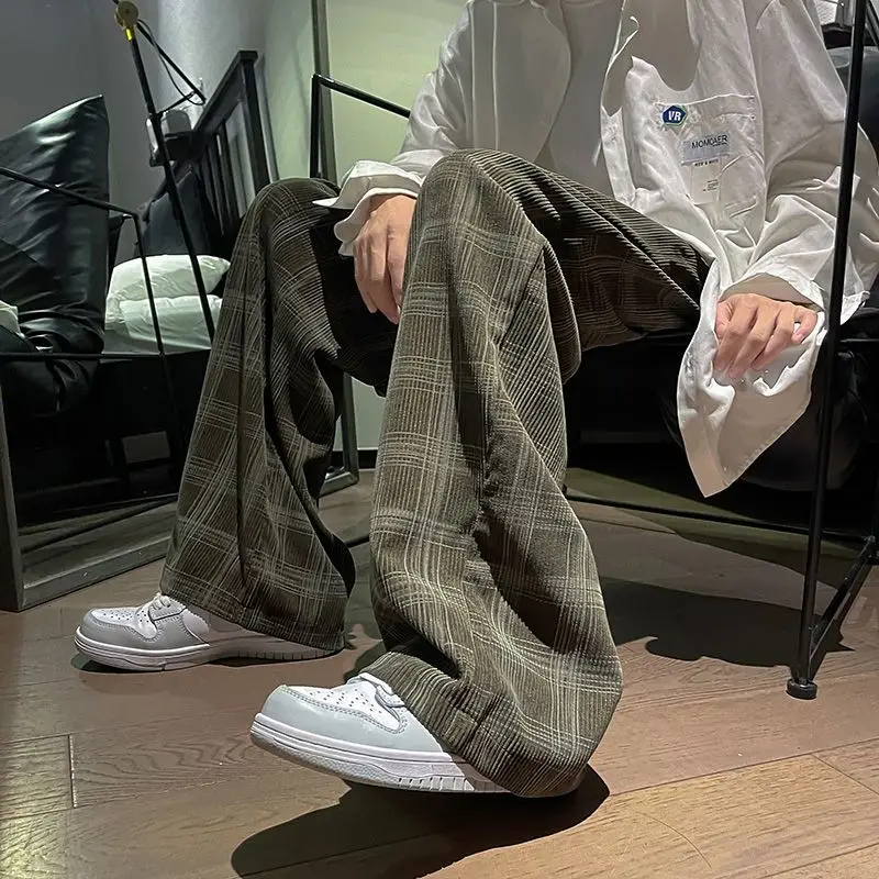 Men and women spring and autumn trend personalized plaid pants couple street loose straight tube wide leg casual hip-hop pants
Men and women spring and autumn trend personalized plaid pants couple street loose straight tube wide leg casual hip-hop pants