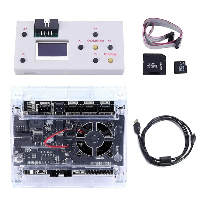 

AT35 3 Axis GRBL 1.1F USB Control Board With CNC Offline Remote Hand Controller For 1610/2418/3018-PRO Engraving Machine