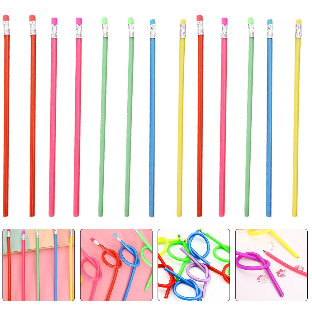 

20 Pcs Constantly Folding Pencil Flexible with Eraser Bendy Pencils Bendable Student Creative Supplies Pvc School Prizes