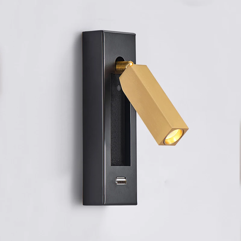 New Led Wall Lamp Sconce with Switch Black Brass Creative USB Port Reading Wall Lamp with 3W Spotlight for Bedroom Bedside
New Led Wall Lamp Sconce with Switch Black Brass Creative USB Port Reading Wall Lamp with 3W Spotlight for Bedroom Bedside