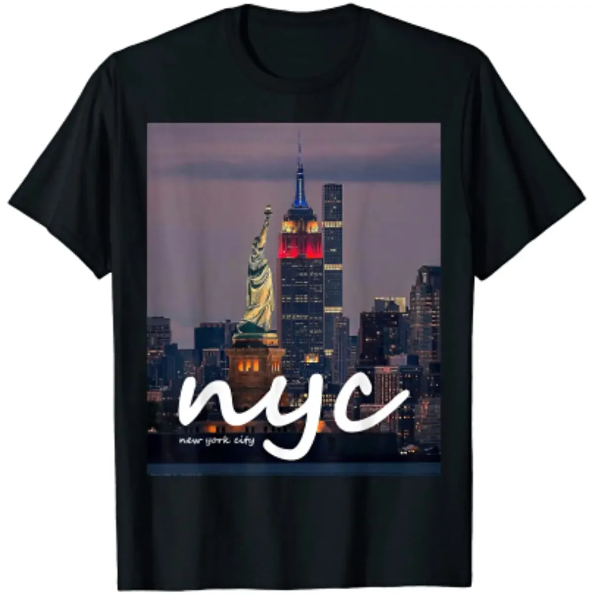 

Cotton Casual Daily Four Seasons Tees Streetwear Mens New York City Statue of Liberty Graphic Shirt, New York City T-Shirt