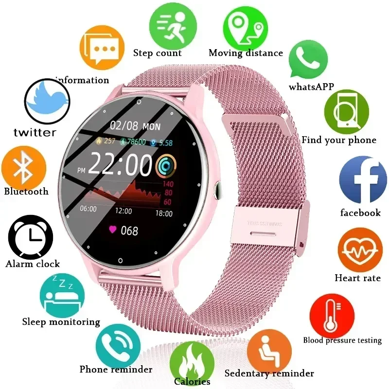 

New Women Smart Watch Real-time Weather Forecast Activity Tracker Heart Rate Sports Ladies Smart Watch Men For Android IOS