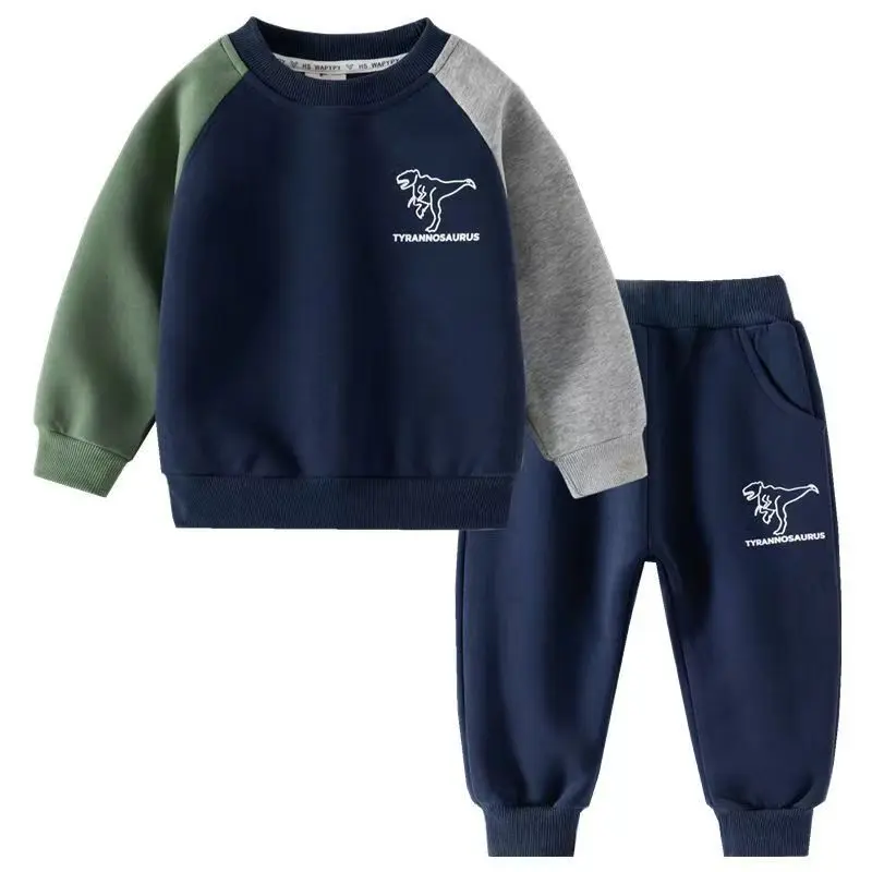 Boys Contrasting Hoodie Set 2024 New Children's Dinosaur Print Long Sleeved Pants Baby Sports 2-Piece Set Trendy
Boys Contrasting Hoodie Set 2024 New Children's Dinosaur Print Long Sleeved Pants Baby Sports 2-Piece Set Trendy