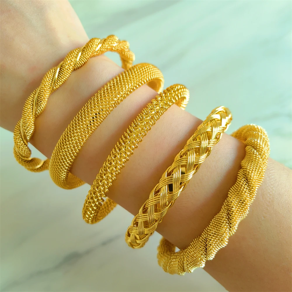 

ESALE Hot Selling Women Dubai Gold Plated Bangles Trendy Big Cuff Bracelets African Wedding Party Jewelry Accessories Gift