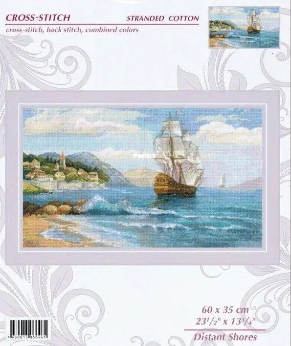 

Chinese Cross-Stitch Kits, Embroidery Needlework, Magician, DIY Sets, , 16CT, 14CT, 18CT,42-Riolis 1900 distant coast 70-45