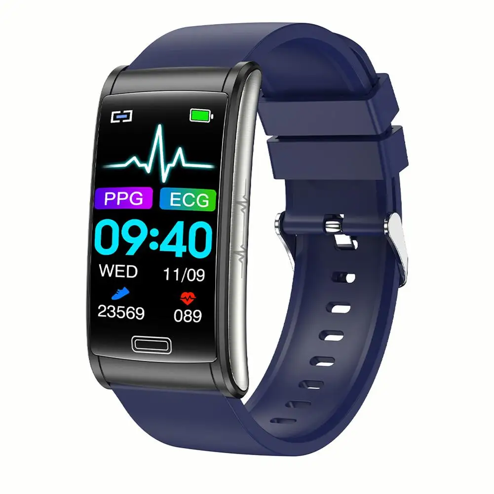 

1pc E600 Smart Watch ECG PPG Noninvasive Blood Sugar Monitor Waterproof Sports Pedometer Fitness Bracelet Wristband