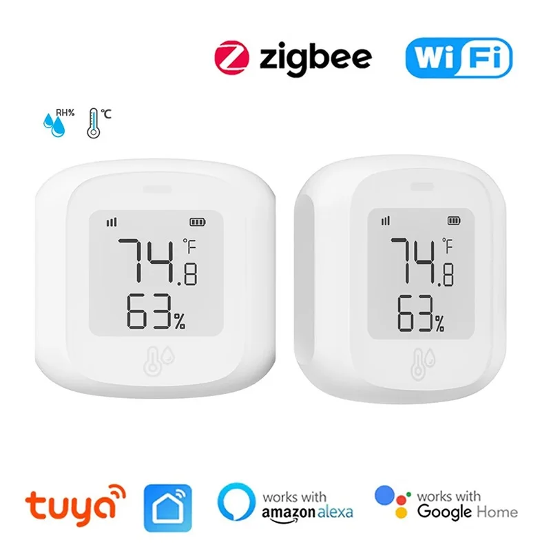 

Mini Tuya Smart WiFi/Zigbee LCD Temperature and Humidity Sensor Wireless Detector Intelligent Linkage Support Alexa Google Home