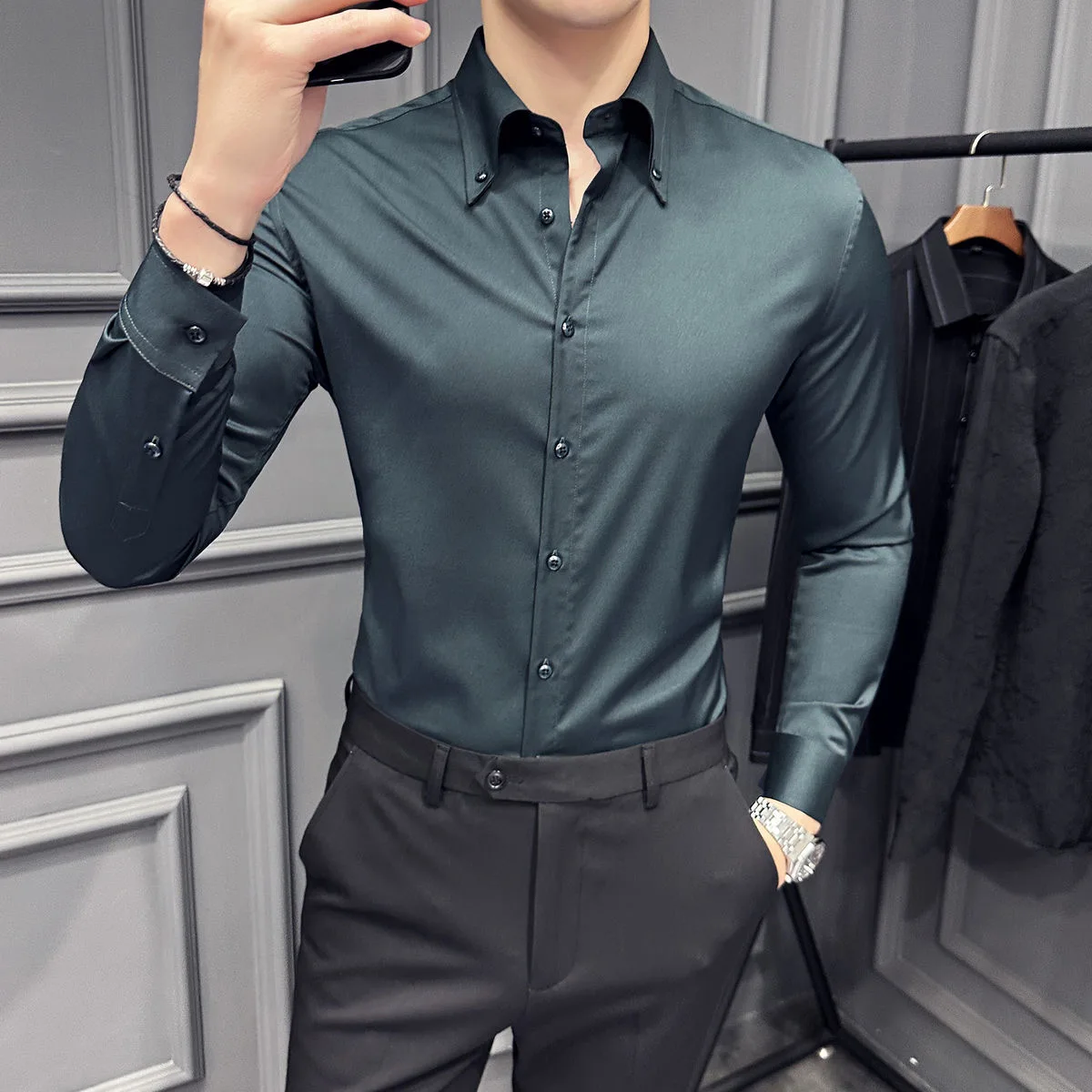 

16 Slim Fit Dress Shirts for Men Groom Gentleman Long Sleeve Dress Shirt