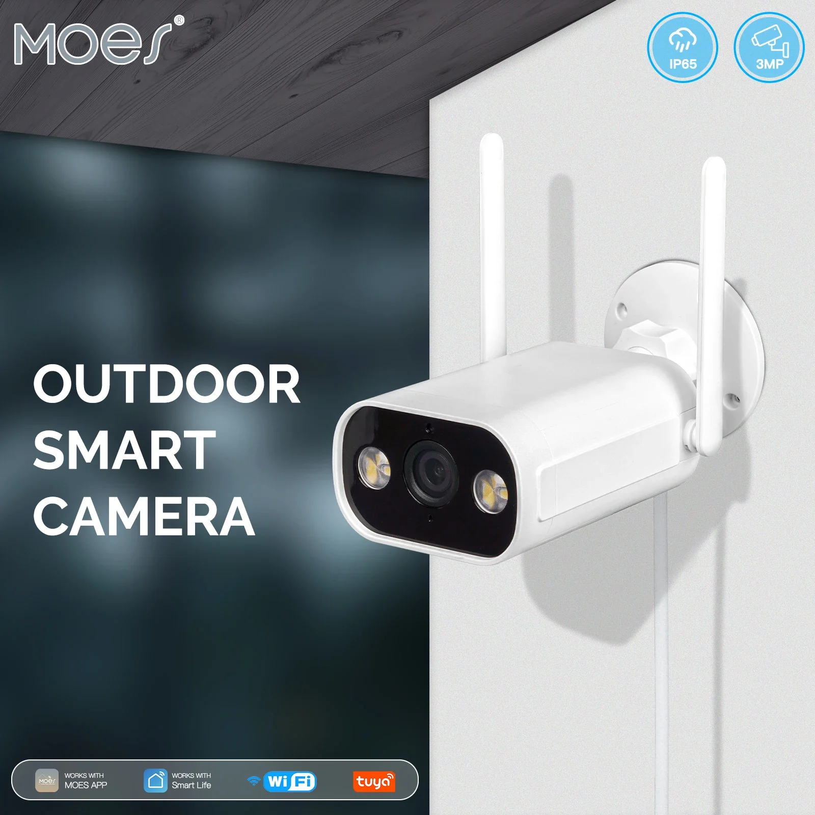 MOES WiFi Smart Outdoor Camera HD 3MP Sound Motion Detection Full Color Night Vision Waterproof Two-Way Audio Security Monitor
MOES WiFi Smart Outdoor Camera HD 3MP Sound Motion Detection Full Color Night Vision Waterproof Two-Way Audio Security Monitor