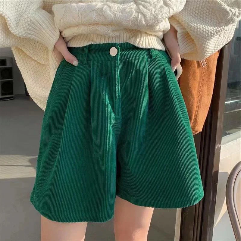 Hdspq Casual Loose Green Corduroy Shorts 2023 Spring Summer High Waist Wide Leg Shorts Woman Solid Color with Pocket Short Pants
Hdspq Casual Loose Green Corduroy Shorts 2023 Spring Summer High Waist Wide Leg Shorts Woman Solid Color with Pocket Short Pants