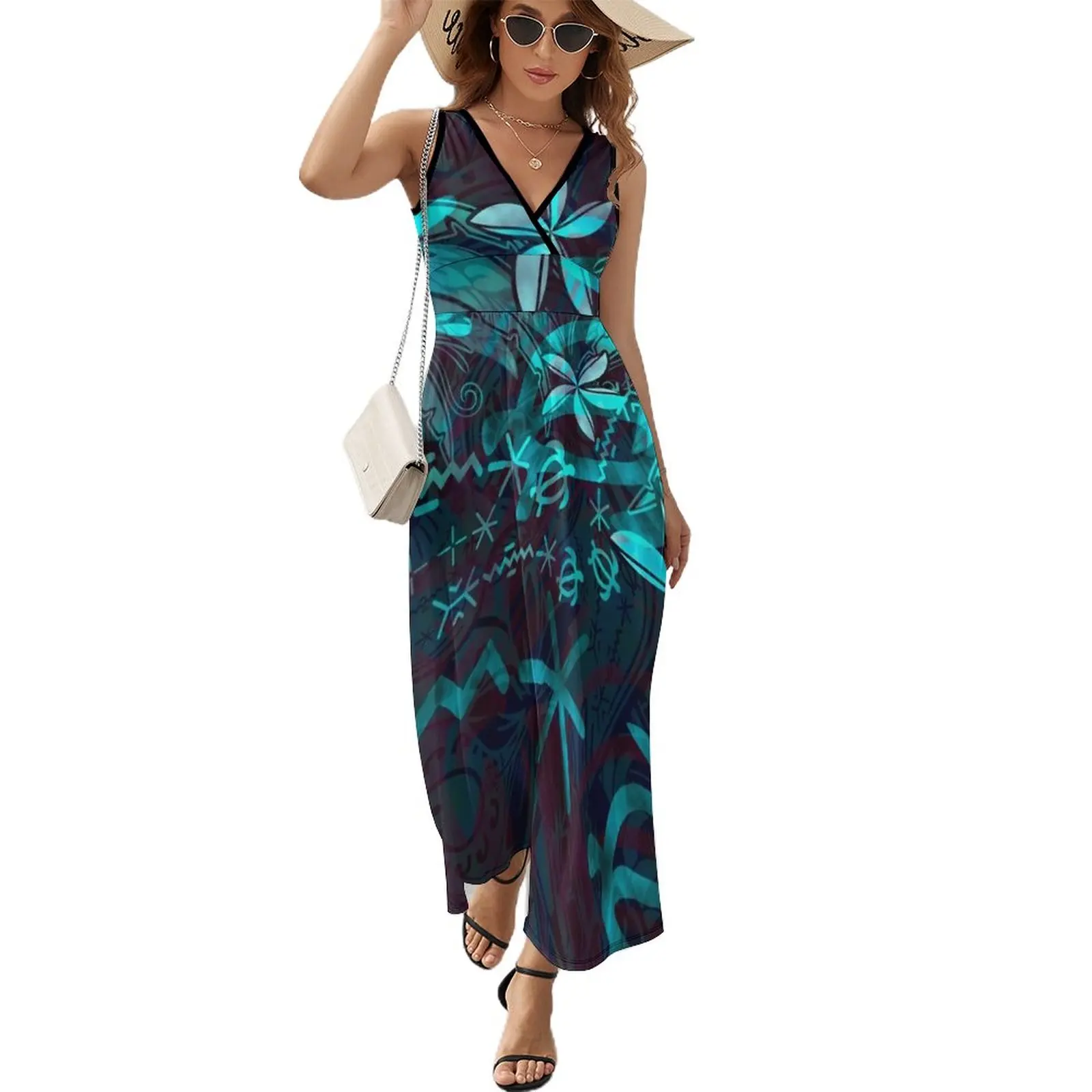 Hawaiian - Polynesian Tropical Abstract Sleeveless Dress Evening gown Women's dresses
Hawaiian - Polynesian Tropical Abstract Sleeveless Dress Evening gown Women's dresses