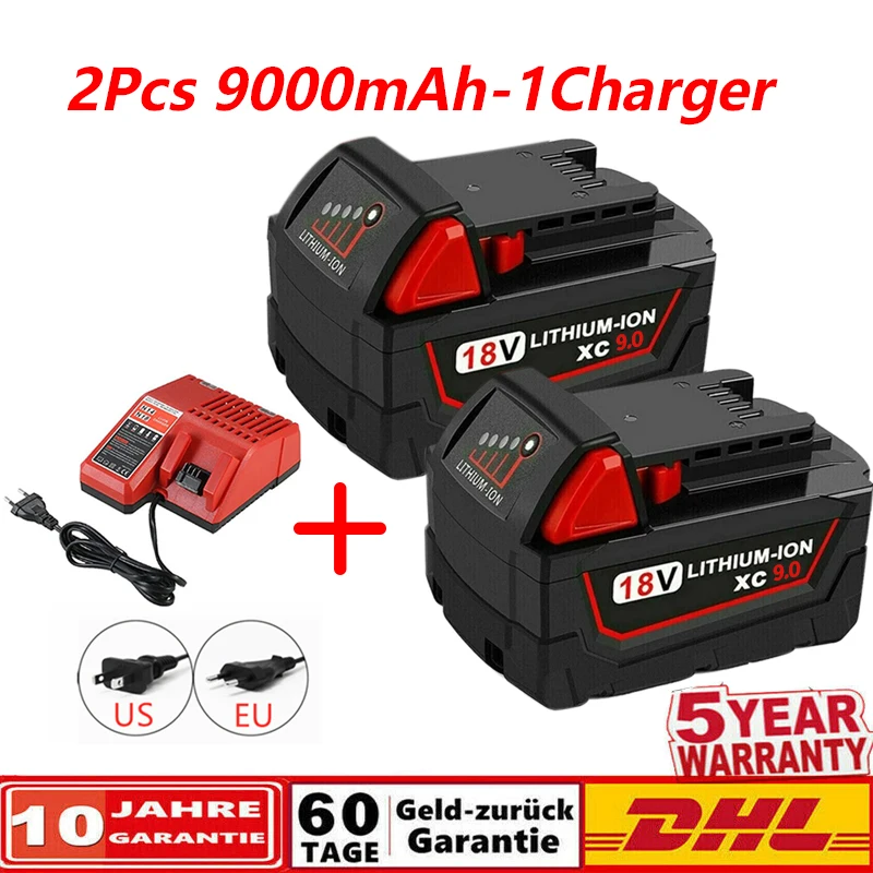18V 9000mAh M18 XC Li-Ion Replacement Battery for Milwaukee 48-11-1815 M18B2 M18B4 M18B5 M18B M18B9 M18BX L50 48-11-1860
18V 9000mAh M18 XC Li-Ion Replacement Battery for Milwaukee 48-11-1815 M18B2 M18B4 M18B5 M18B M18B9 M18BX L50 48-11-1860