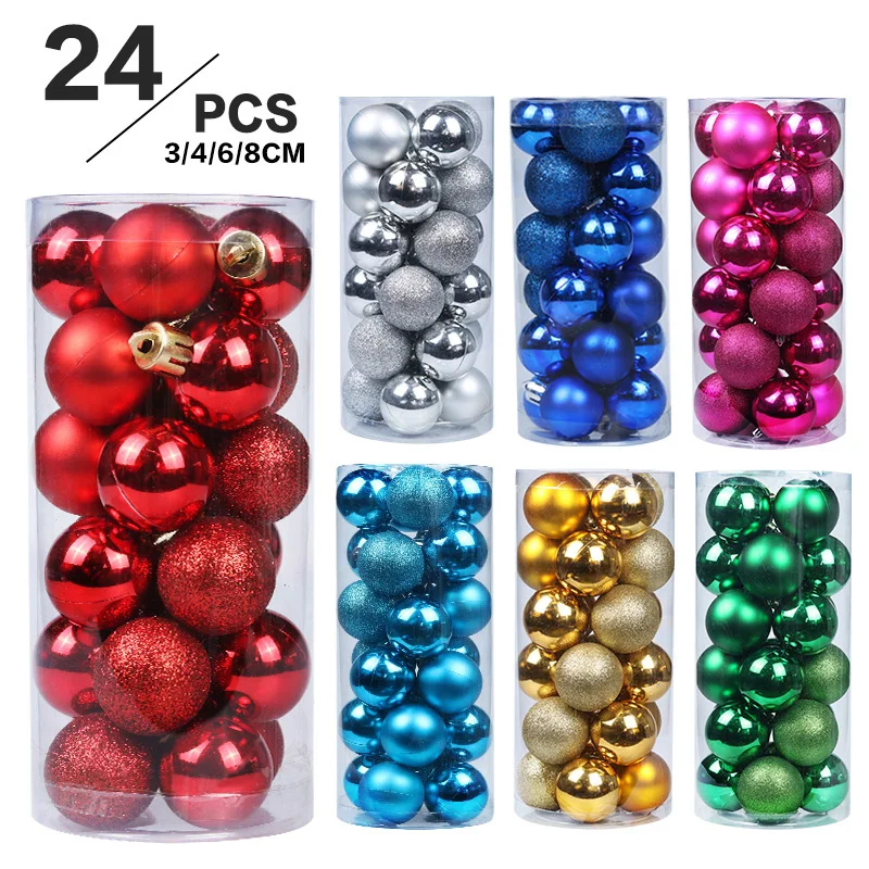 

24Pcs Christmas Balls Ornaments for Xmas Christmas Tree Shatterproof Hanging Ball for Holiday Wedding Party Decoration