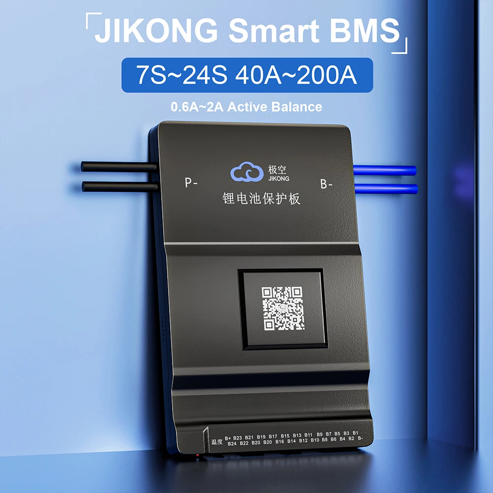 

JK BMS Smart JIKONG BMS with BT RS485 CAN 0.6A~2A Active Balance Current for 4S~24S LifePo4 Li-ion 18650 Battery 200A Discharge