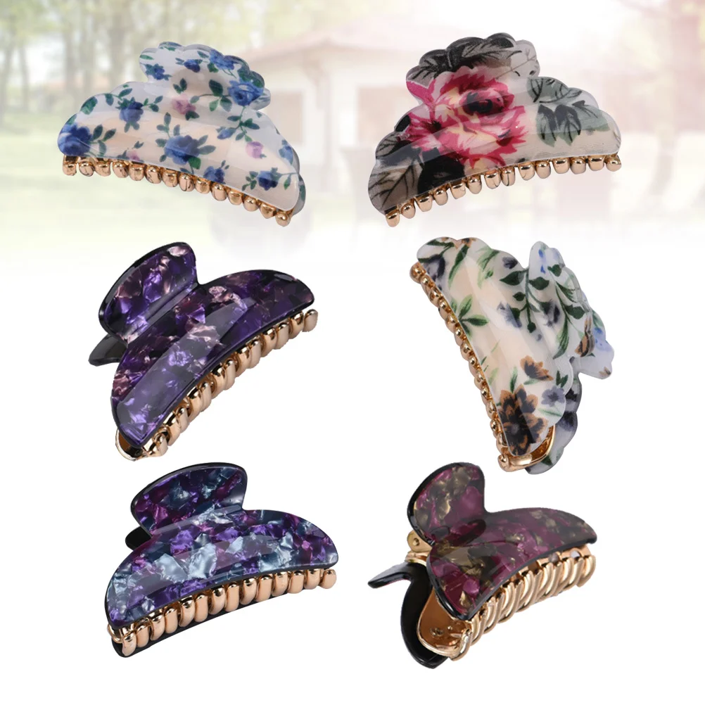Acrylic Floral Pattern Multicolored Hair Claw Jaw Clips Clamps for Girl Women Lady 6pcs/set Random Style
Acrylic Floral Pattern Multicolored Hair Claw Jaw Clips Clamps for Girl Women Lady 6pcs/set Random Style